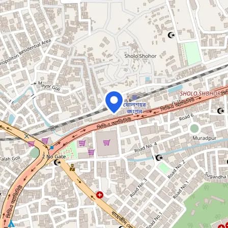 Map showing the location of Pearson VUE Testing Center in Chattogram