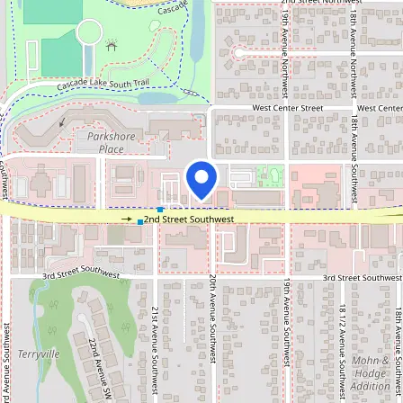 Map showing the location of Prometric Test Center in Rochester