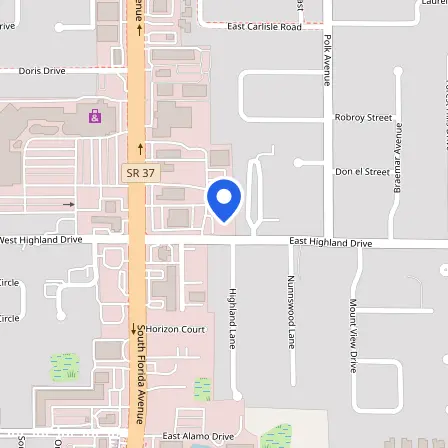 Map showing the location of Pearson VUE in Lakeland