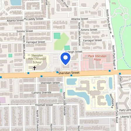 Map showing the location of Pearson VUE Test Center in Miami