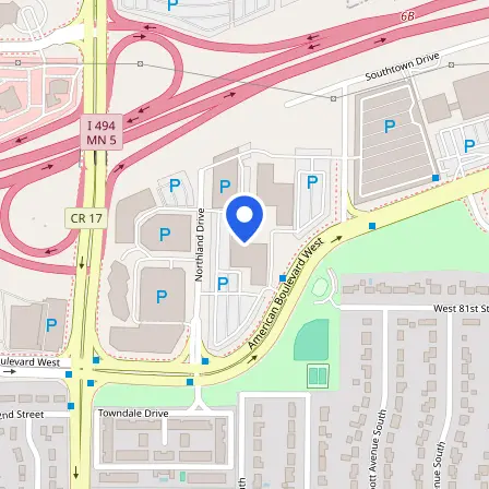 Map showing the location of Prometric Test Center in Bloomington