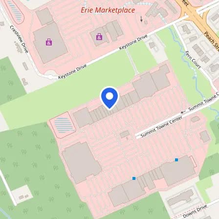 Map showing the location of Prometric Test Center in Erie