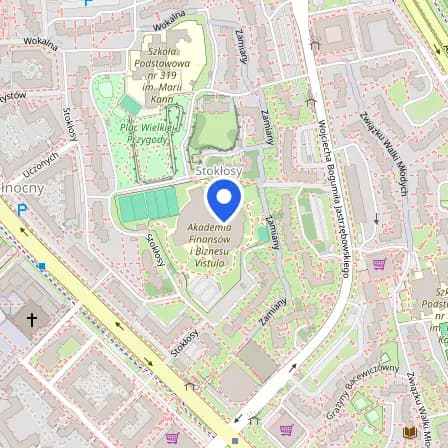 Map showing the location of Prometric Test Center in Warsaw