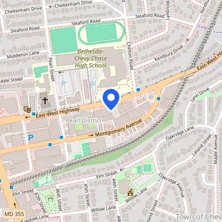 Map showing the location of Pearson Professional Center in Bethesda