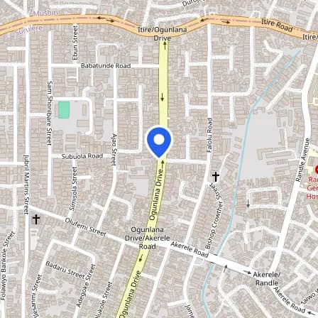 Map showing the location of Pearson VUE in Surulere