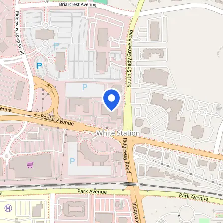 Map showing the location of Pearson Professional Center in Memphis