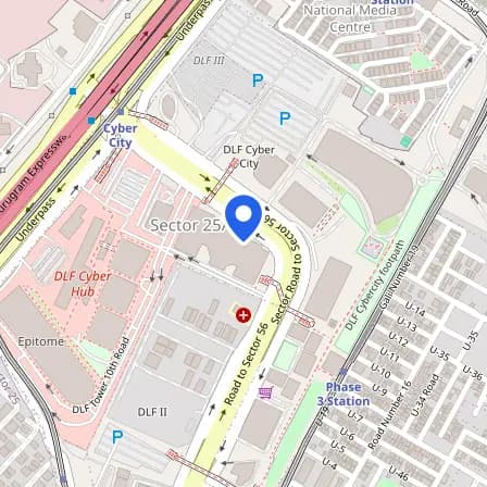 Map showing the location of Prometric Testing Pvt Ltd. in Gurugram