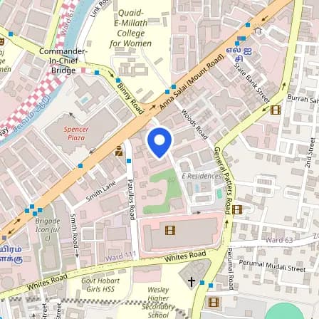 Map showing the location of Pearson Professional Centers Chennai in Chennai Corporation