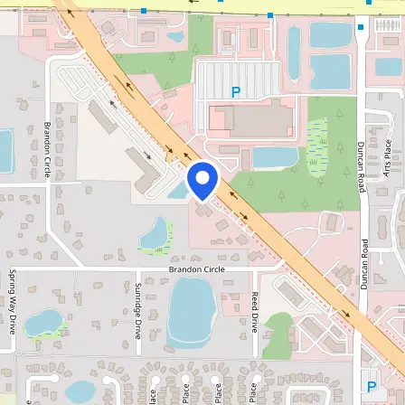 Map showing the location of Pearson VUE Testing Center in Riverview