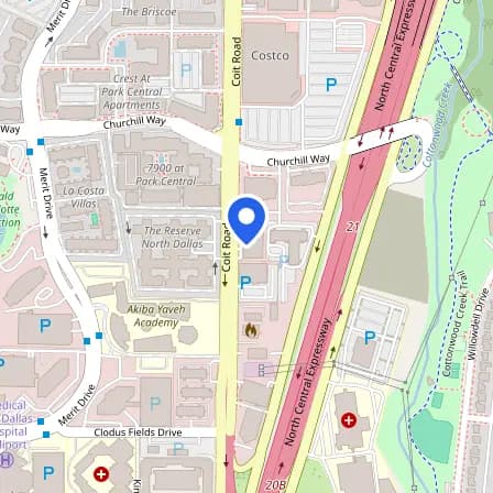 Map showing the location of Prometric in Dallas