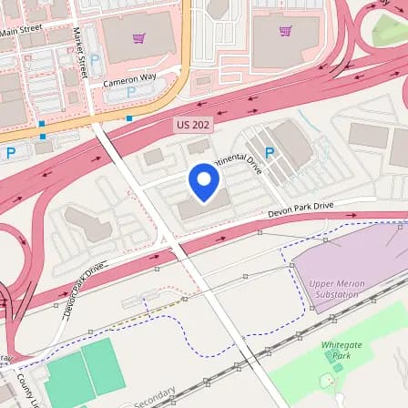 Map showing the location of Pearson Professional Center in Upper Merion Township