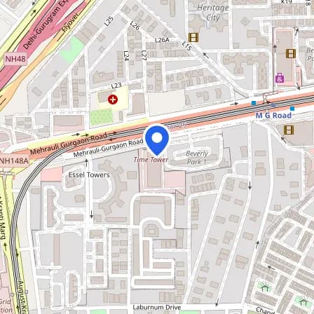 Map showing the location of Pearson Professional Centers - Gurugram in Gurugram