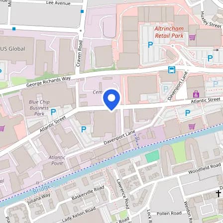 Map showing the location of Pearson VUE Test Cener (VPN Global Testing) in Greater Manchester
