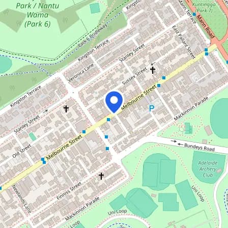 Map showing the location of Pearson test of English/PTE in Adelaide