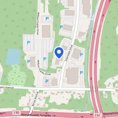 Map showing the location of Prometric Test Center in West Springfield