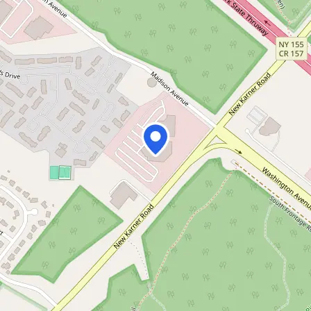 Map showing the location of Pearson VUE Testing Center in City of Albany