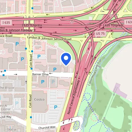 Map showing the location of Pearson Professional Center in Dallas
