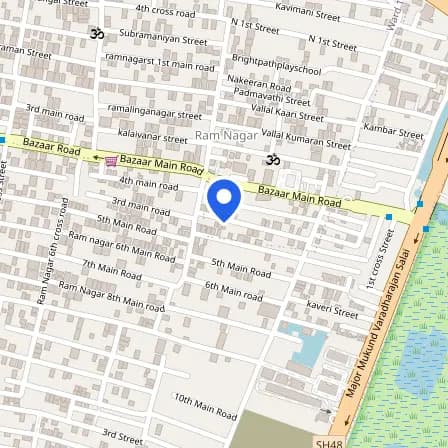 Map showing the location of Pearson VUE Exam & Training in Chennai Corporation