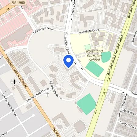 Map showing the location of Pearson Professional Center in Harris County