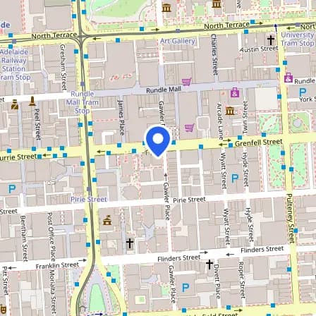 Map showing the location of Pearson Professional Centers in Adelaide