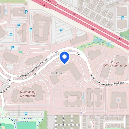 Map showing the location of Prometric Test Center in Beaverton