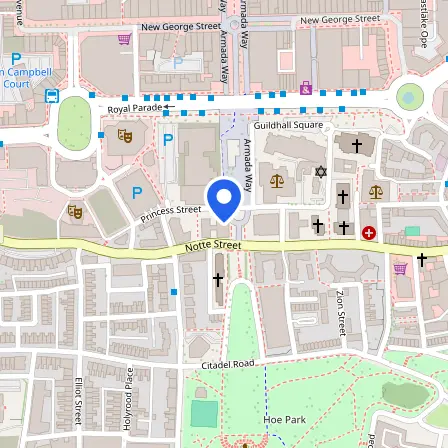 Map showing the location of Pearson Professional Centres -UK Plymouth in Plymouth