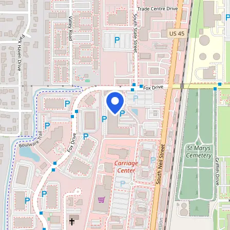 Map showing the location of Prometric Test Center in Champaign
