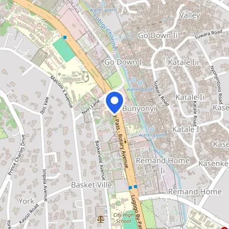 Map showing the location of Prometric Test Center in Kampala Capital City