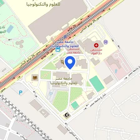 Map showing the location of Pearson Vue - MUST authorized test center in 6th of October
