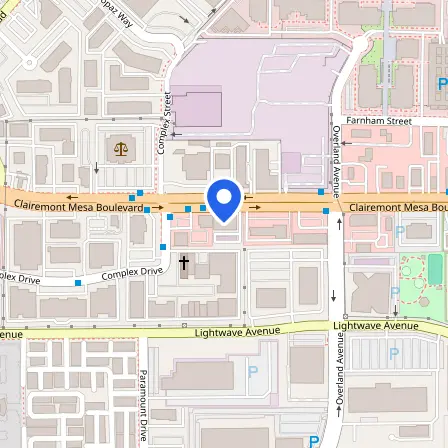 Map showing the location of DoDTC - Pearson Testing in San Diego