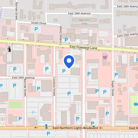 Map showing the location of Pearson Professional Center in Anchorage
