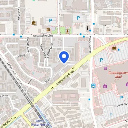Map showing the location of Prometric Testing Center in Santa Rosa