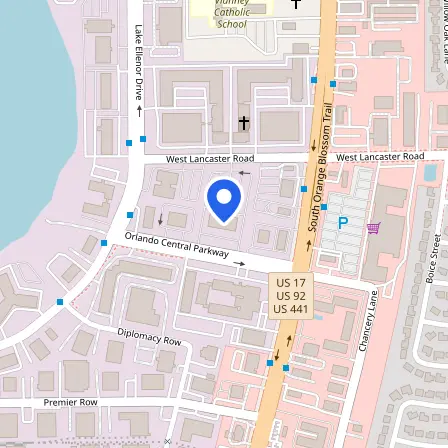 Map showing the location of Pearson Professional Center in Orlando