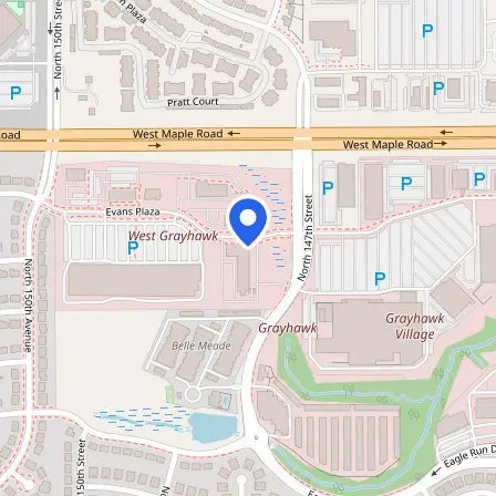 Map showing the location of Pearson Professional Center - Omaha in Omaha