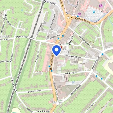 Map showing the location of Pearson Professional Centre in Birmingham
