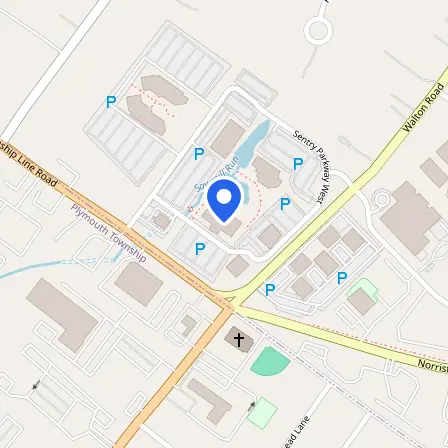 Map showing the location of Pearson Professional Center in Whitpain Township