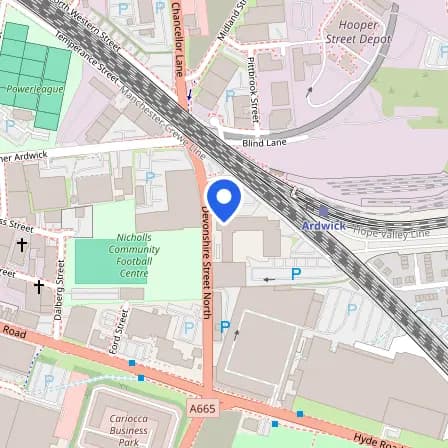Map showing the location of Pearson Professional Centre - Manchester in Manchester