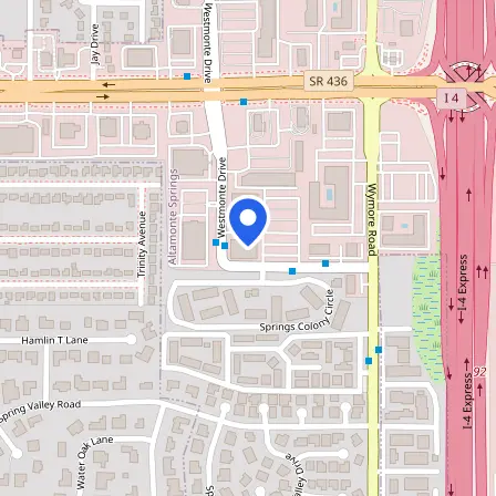 Map showing the location of Pearson Professional Center in Orlando