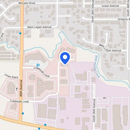 Map showing the location of Pearson Professional Center in Yakima
