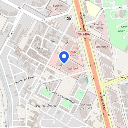 Map showing the location of Prometric Test Center in Gurugram