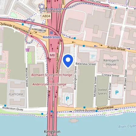 Map showing the location of Pearson Professional Centre - Glasgow in Glasgow