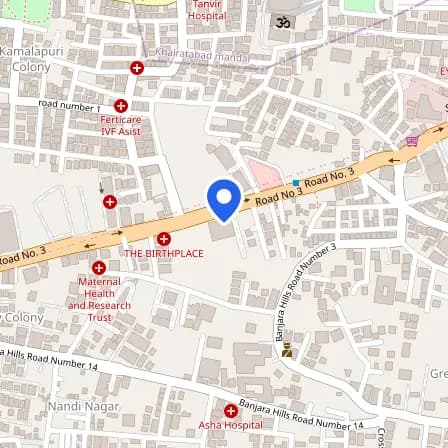 Map showing the location of Pearson Professional Center - Hyderabad in Hyderabad