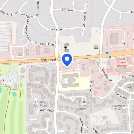 Map showing the location of Pearson Professional Center in Greeley