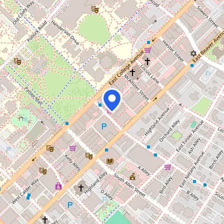 Map showing the location of Prometric Test Center in State College