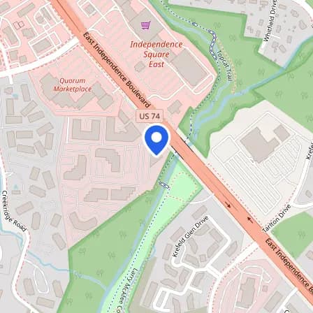 Map showing the location of Pearson Professional Center in Charlotte
