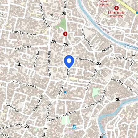 Map showing the location of Pearson VUE Test Center in Kathmandu Metropolitan City