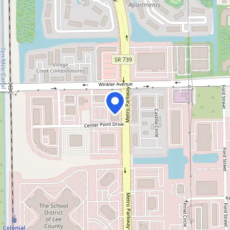 Map showing the location of Gulf Coast Testing / Prometric Test Center in Fort Myers