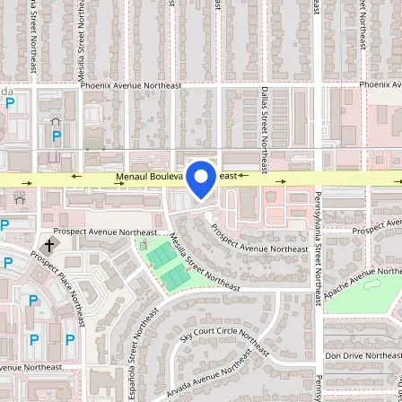 Map showing the location of Pearson Professional Center in Albuquerque