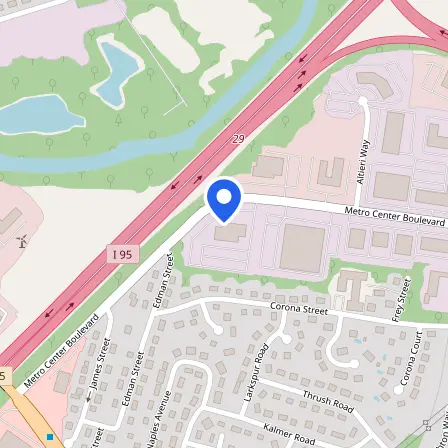 Map showing the location of Pearson Professional Center in Warwick