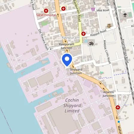 Map showing the location of Pearson VUE Test Center UPSKI- Kochi in Ernakulam